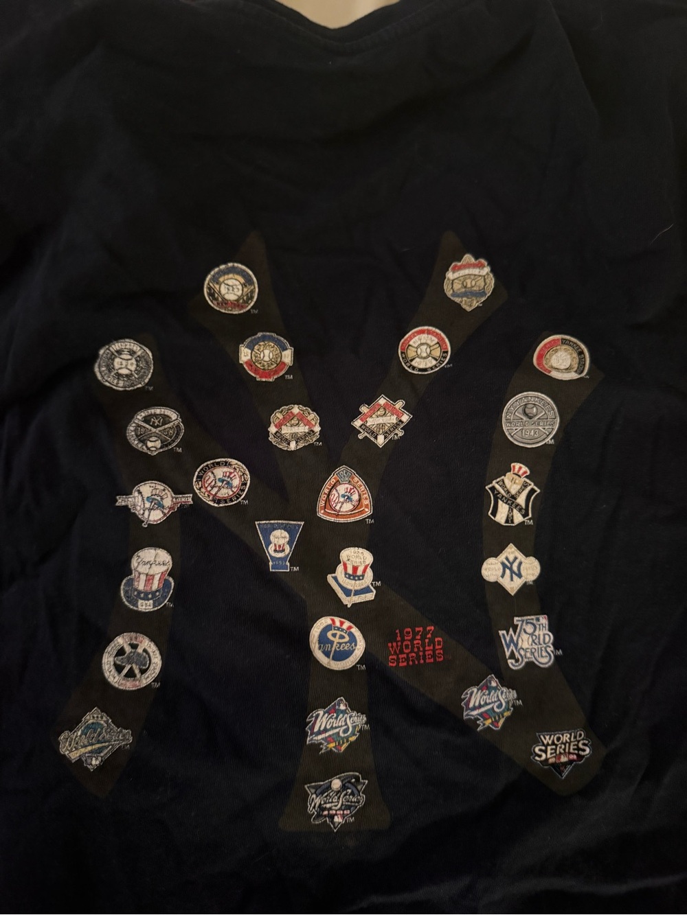 47 Brand Navy Blue New York Yankees Logo Pin Collage Short Sleeve Tee